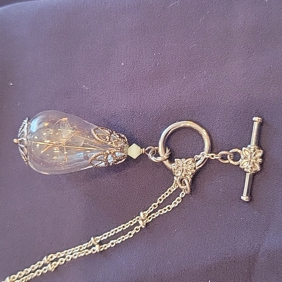 Make a Wish dandelion in blown glass necklace! 28" T- chain - Picture 10 of 13